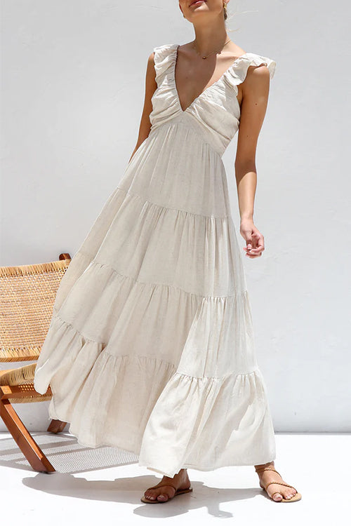 Juliet - V-neck Ruffle Maxi Dress