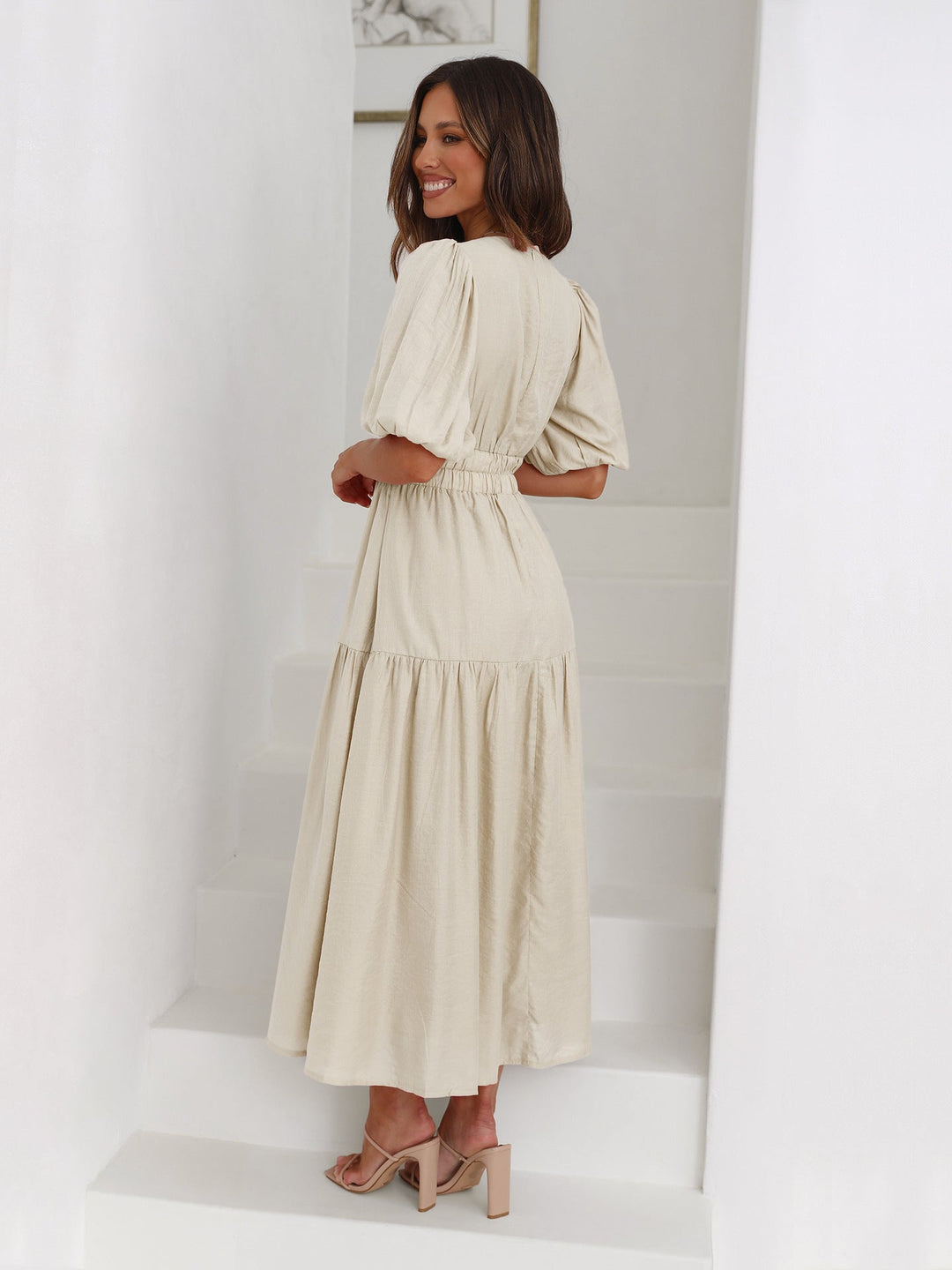 Bethany - Puff Sleeves Maxi Dress