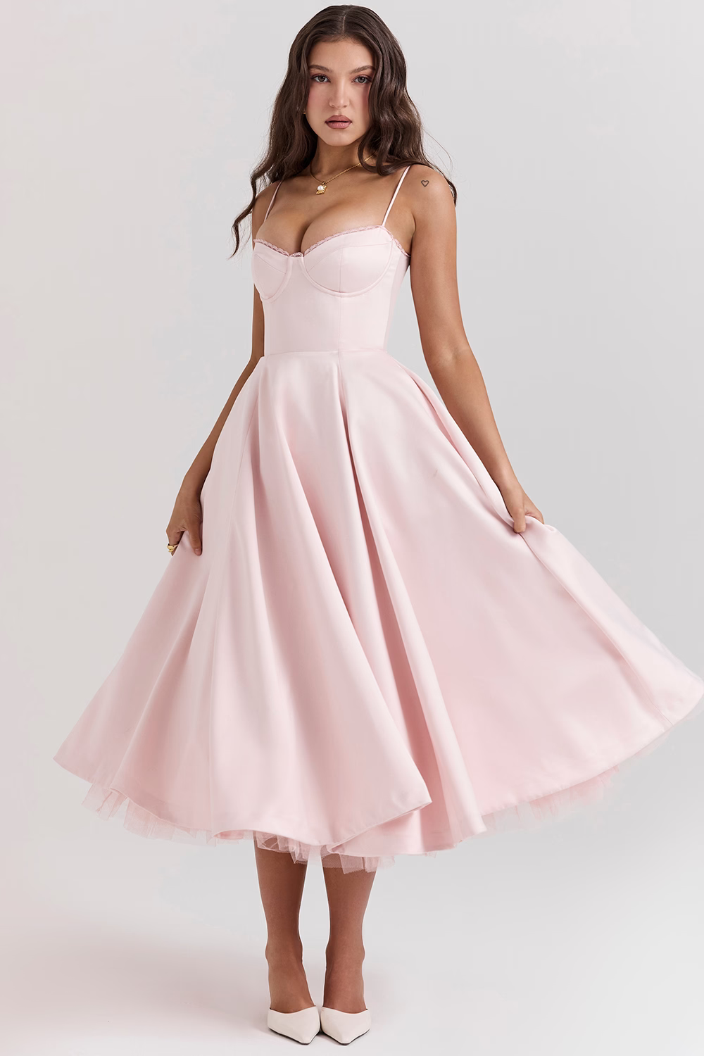 Luce - Abito midi in tulle e raso