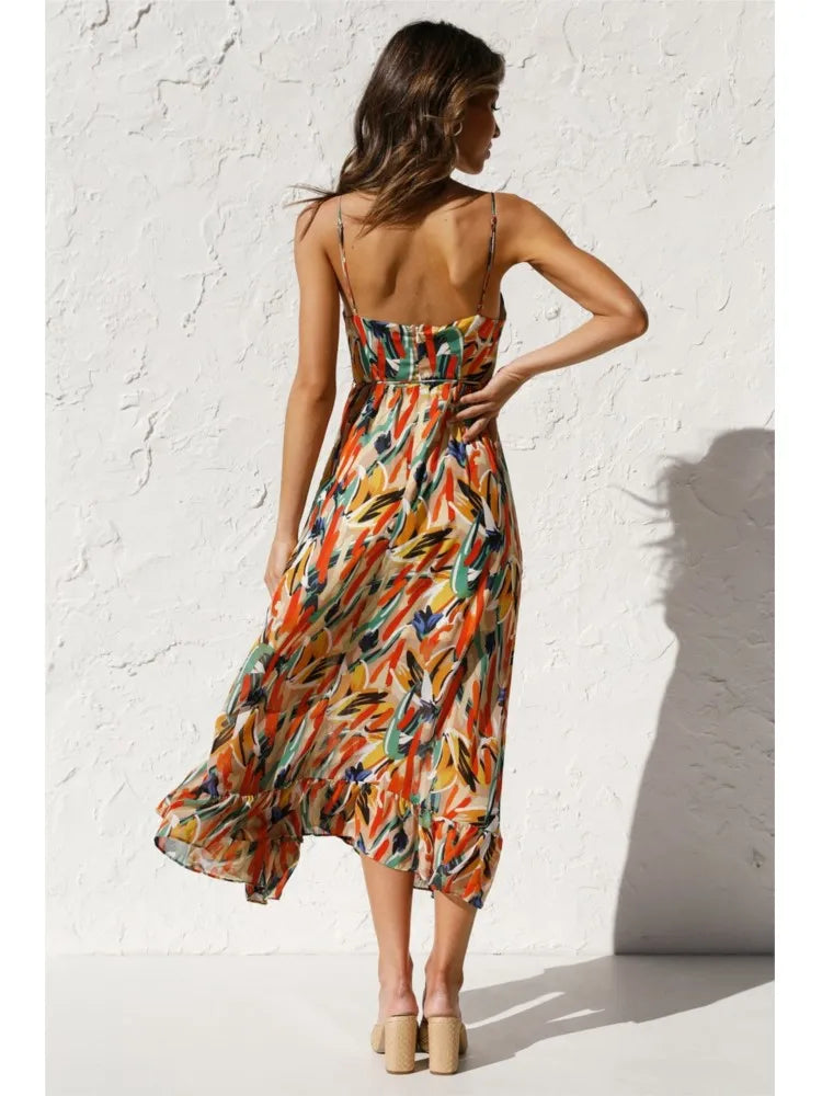 Eva - Colorful Midi Dress