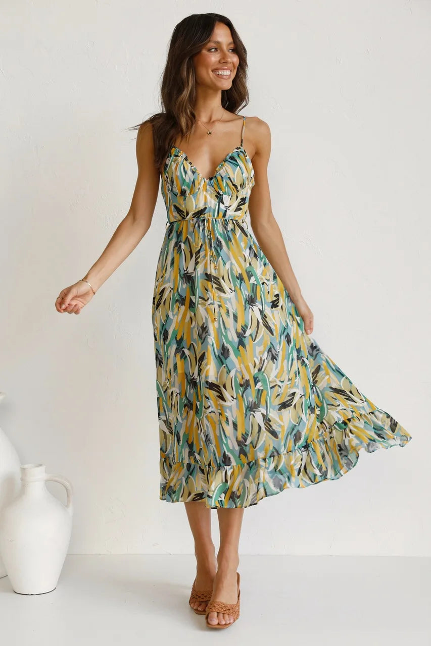Eva - Colorful Midi Dress