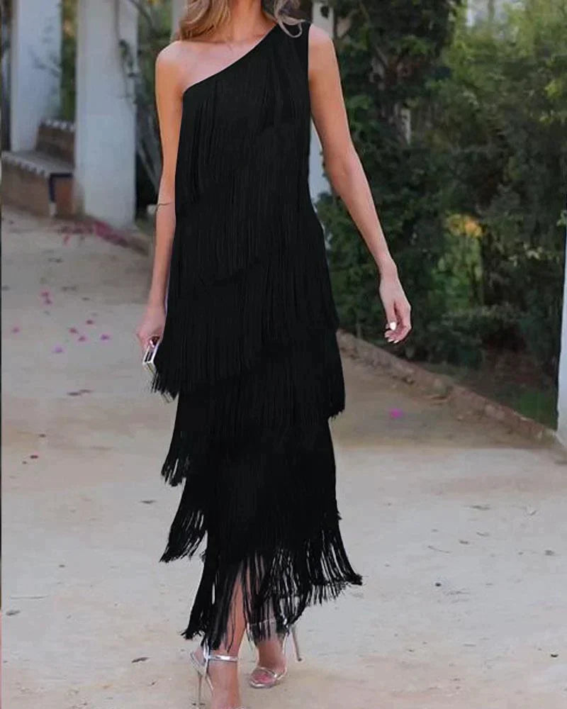 Lauren - Maxi abito con frange