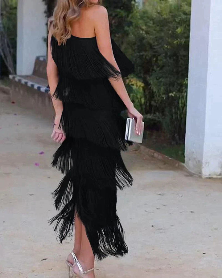 Lauren - Maxi abito con frange