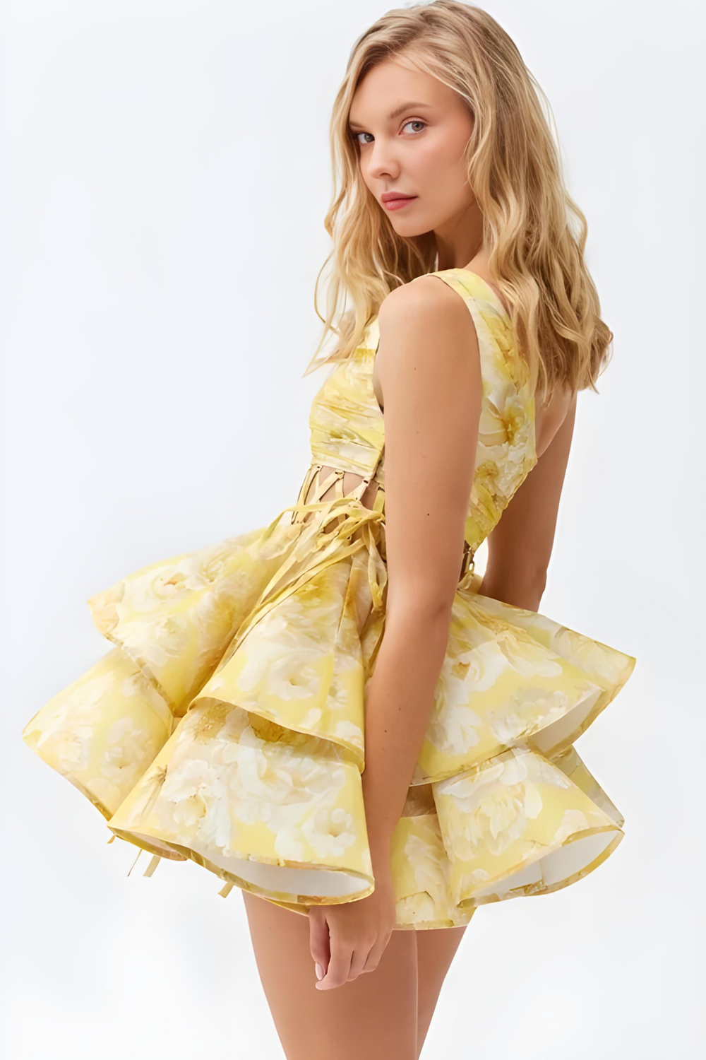 Daphne - Floral One Shoulder Mini Dress