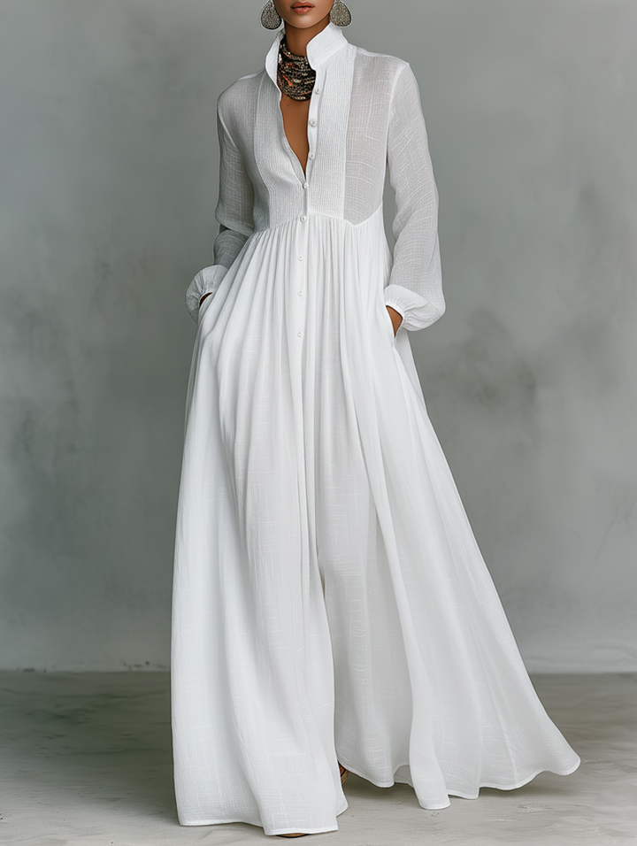 Alisa | Minimalist linen maxi dres