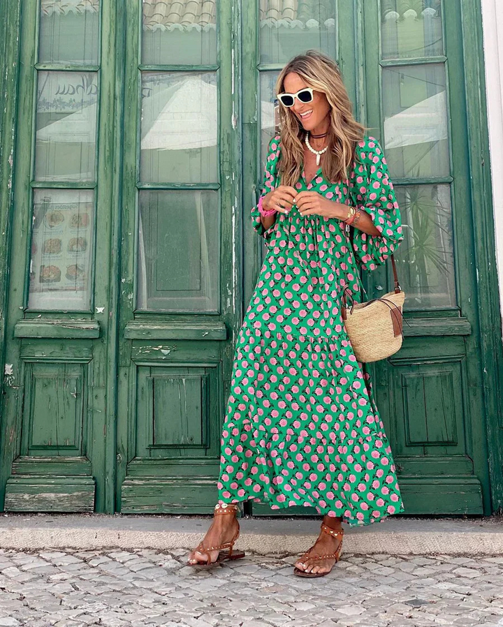 Elin - Bohemian Cotton Maxi Dress