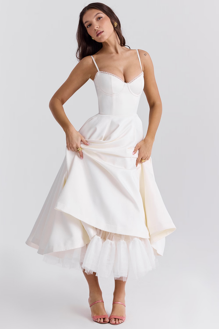 Luce - Abito midi in tulle e raso