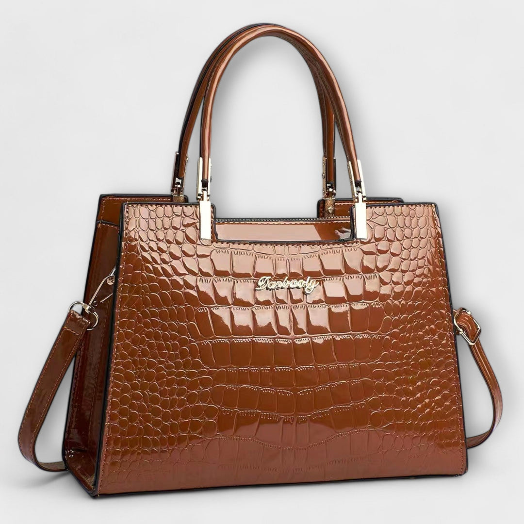 Aralune -  Shiny crocodile print handbag