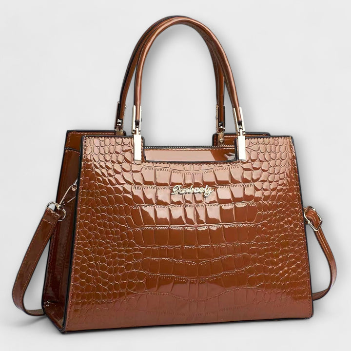 Aralune -  Shiny crocodile print handbag