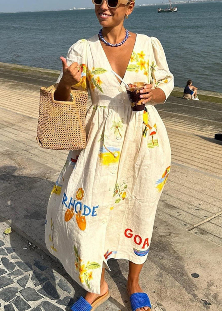 Chyna  Mediterranean Maxi Dress