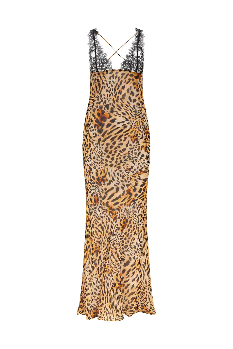 Maxi abito leopardato