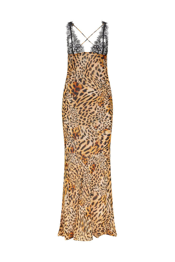 Maxi abito leopardato