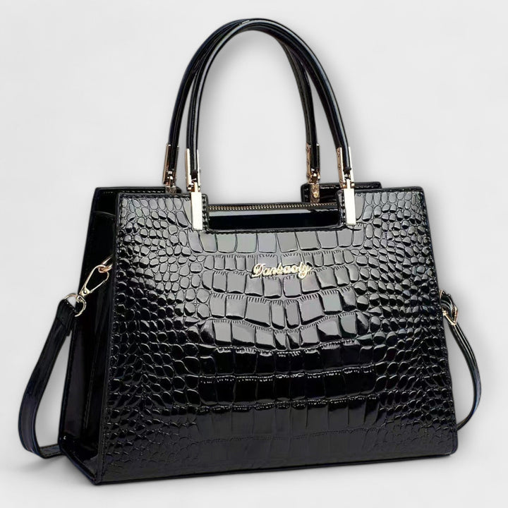 Aralune -  Shiny crocodile print handbag