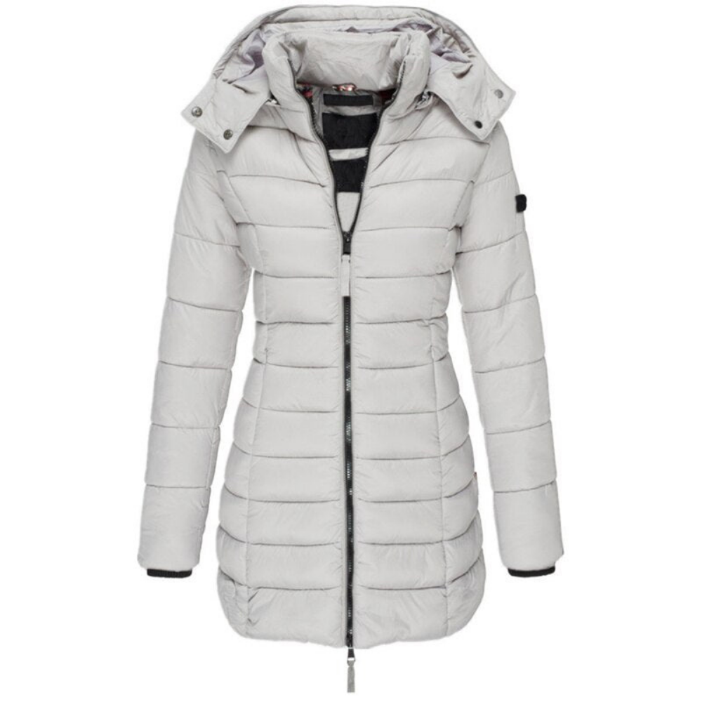 Elisa - Comfortable Hooded And Zippered Down Jacket