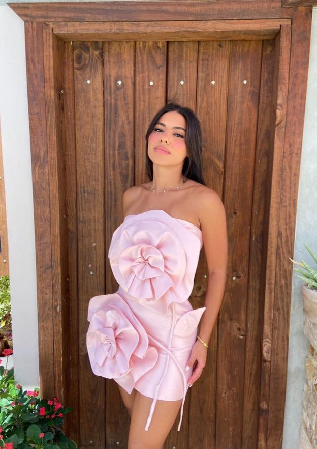 Alana - Flower Mini Dress