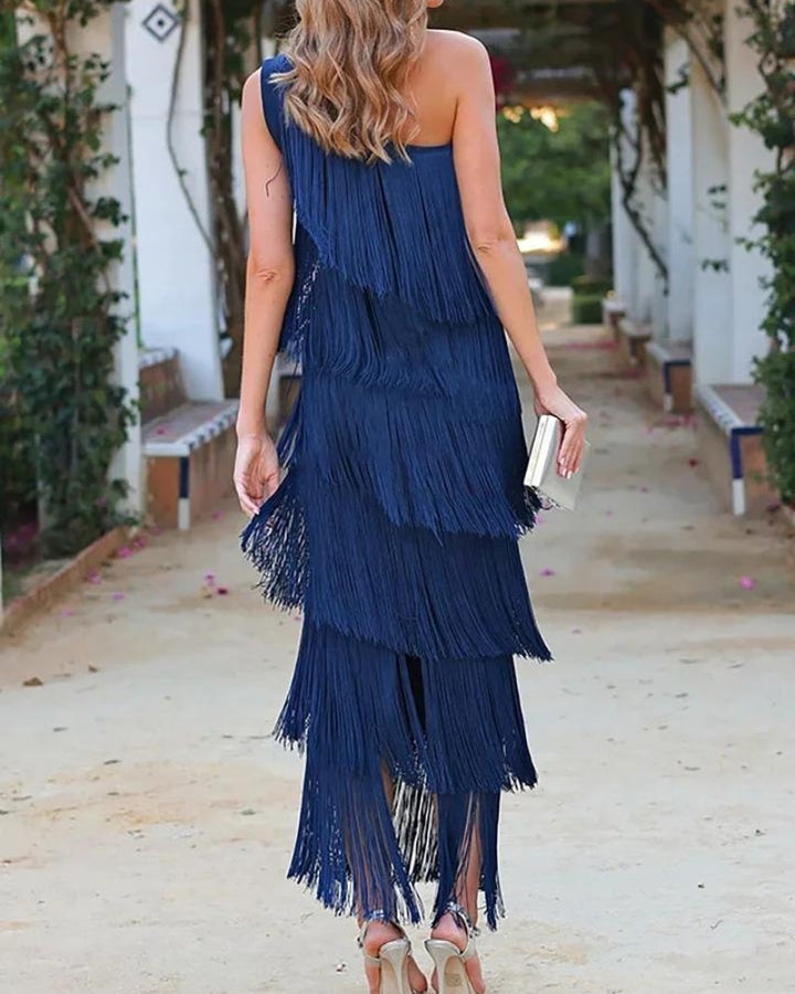 Lauren - Maxi abito con frange