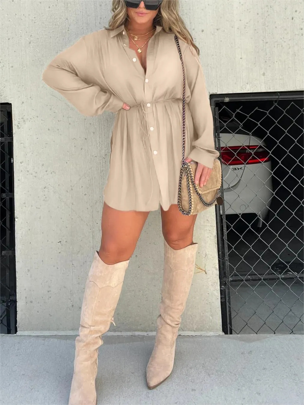Jessica - Vestito tuta in raso di tendenza