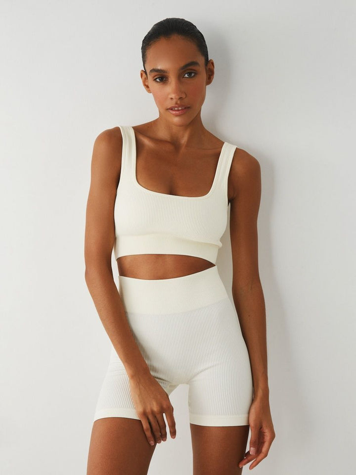 Biker Set - FitBasic - White - Final Sale