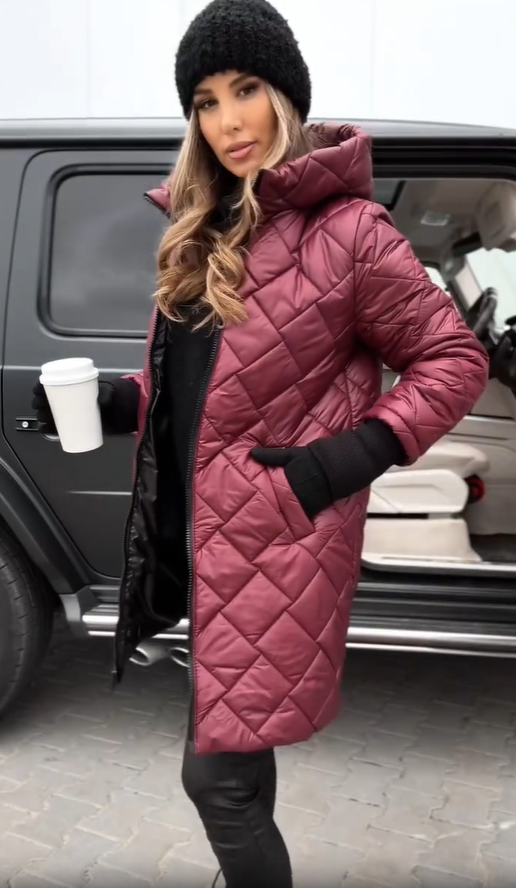 Bogna - Elegant Quilted Puffer Jacket with Hood