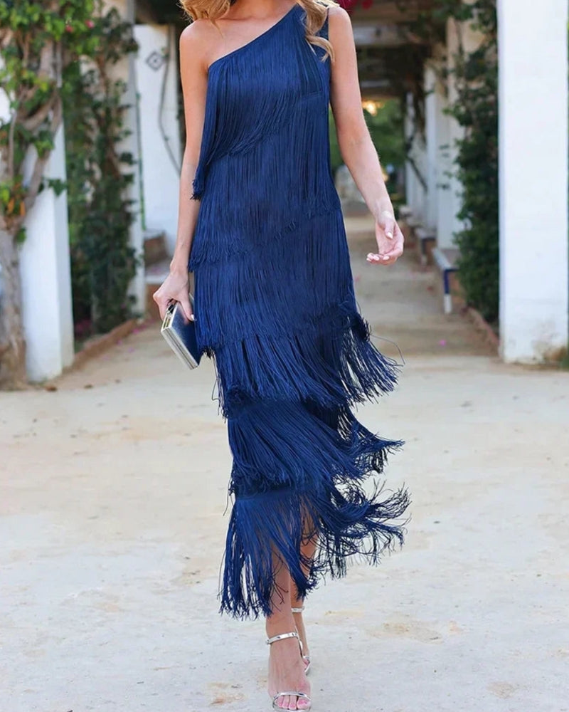 Lauren - Maxi abito con frange
