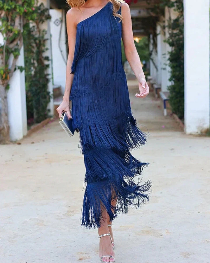 Lauren - Maxi abito con frange