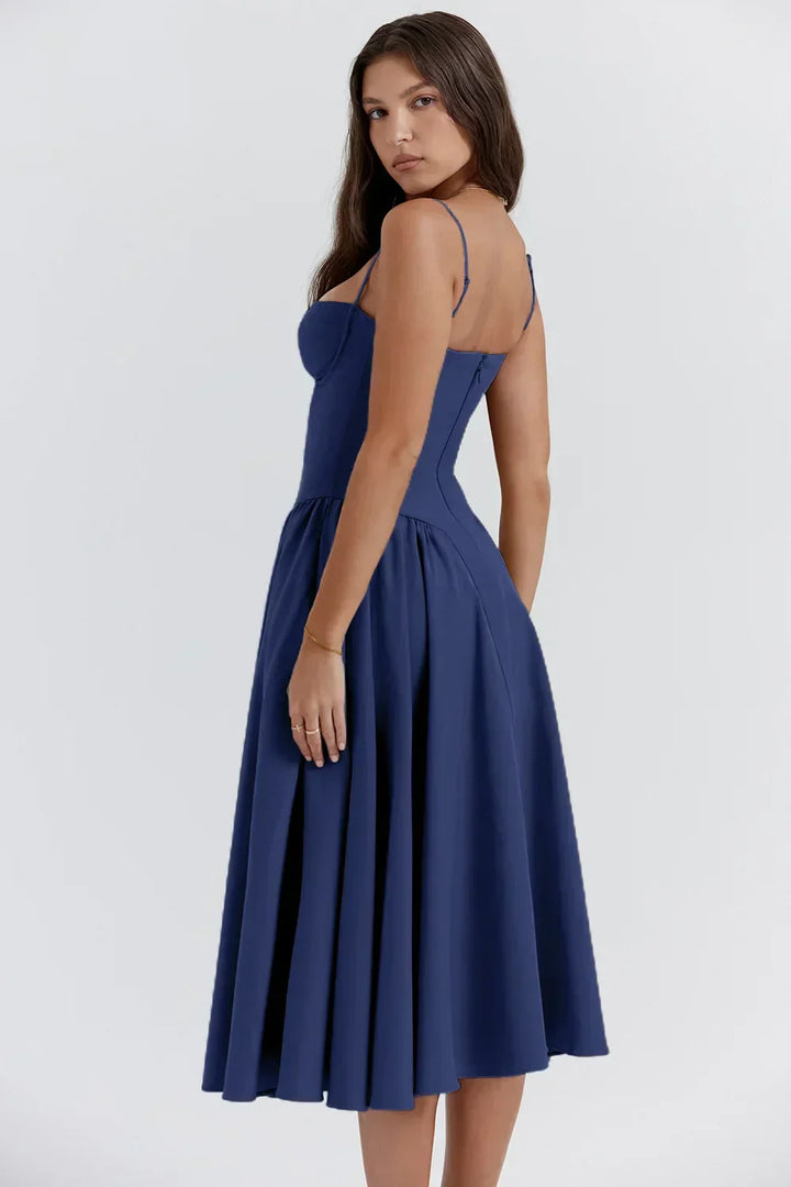 Nina - Sleeveless Corset Midi Dress