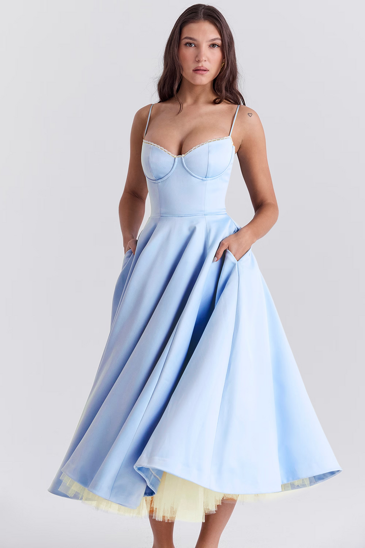 Luce - Abito midi in tulle e raso