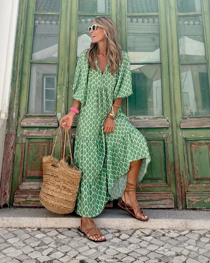 Elin - Bohemian Cotton Maxi Dress