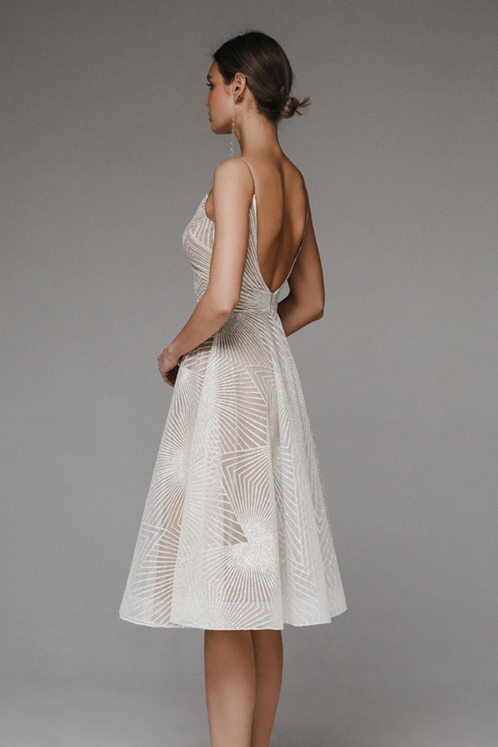 Vela - Stylish V neck Strap A line dress