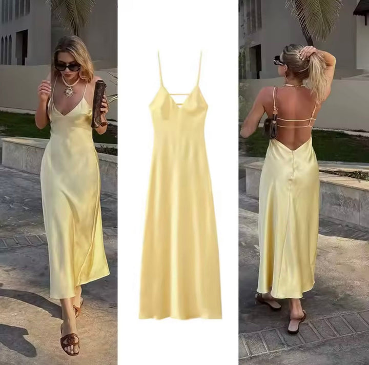 Nikka - Long Satin Slip Maxi Dress