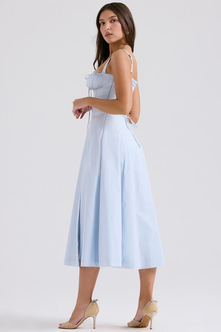 AURORA - LACE-UP CORSET MIDI DRESS