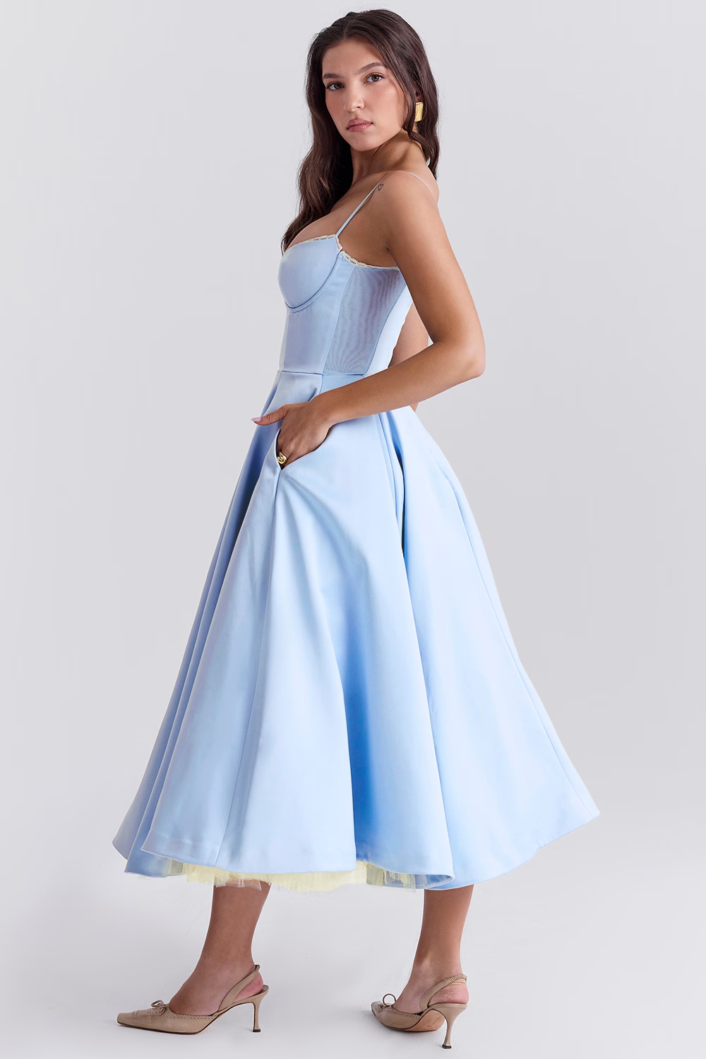 Luce - Abito midi in tulle e raso