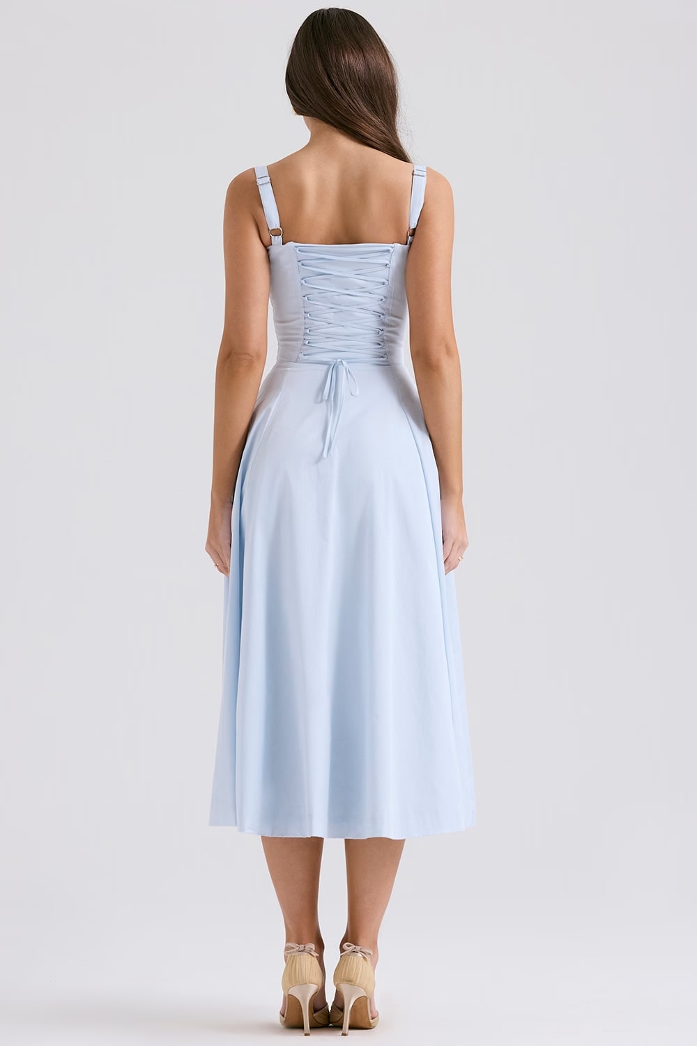 AURORA - LACE-UP CORSET MIDI DRESS