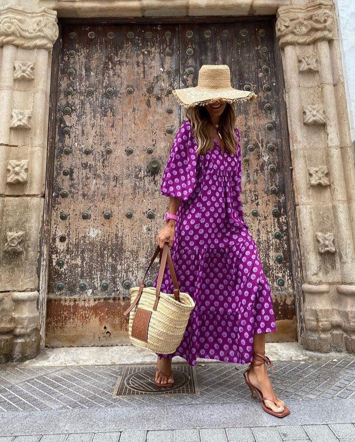 Elin - Bohemian Cotton Maxi Dress