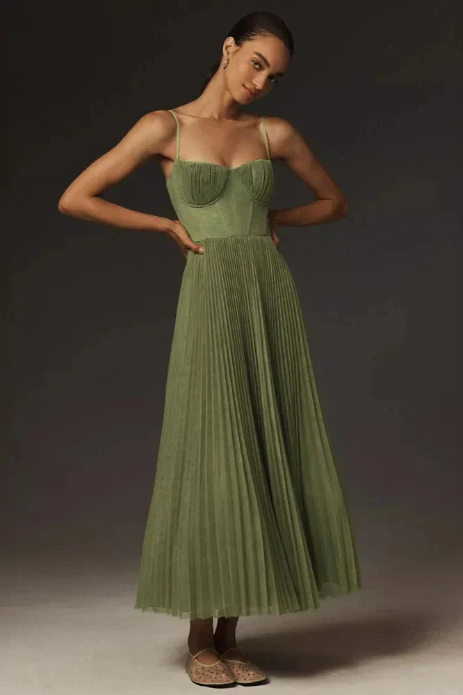 Isabella | Abito midi in tulle plissettato