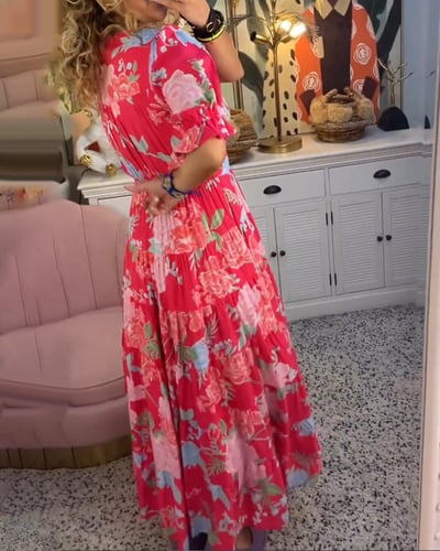Isabeau - Comfortable Maxi Dress with V-Neck and Pockets