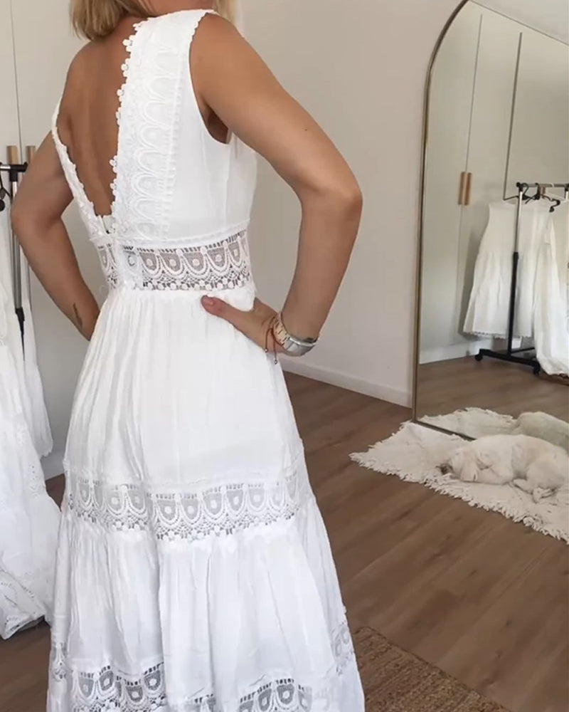 Indra - Lace Boho Maxi Dress