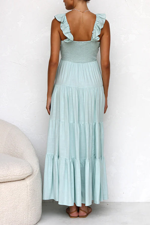 Juliet | Maxi abito con scollo a V e volant