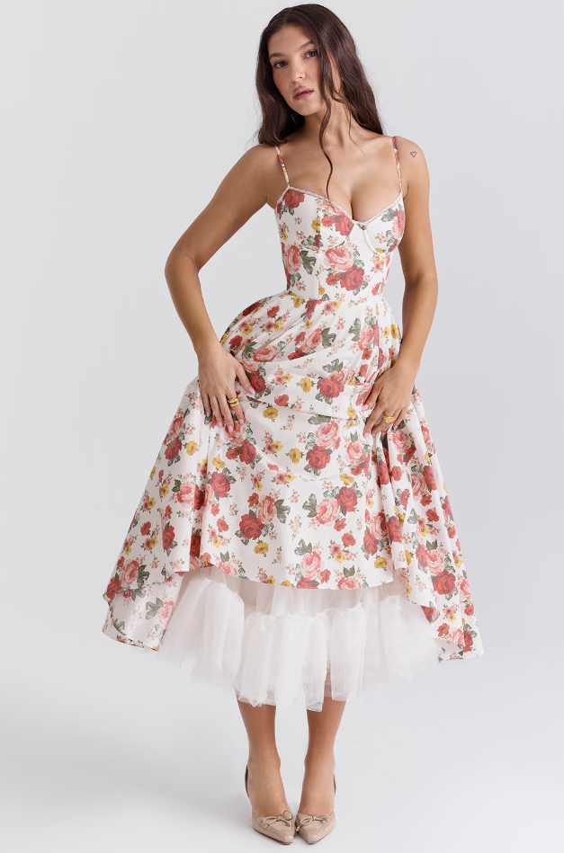Luce - Abito midi in tulle e raso