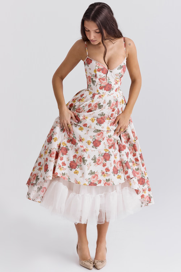 Luce - Abito midi in tulle e raso