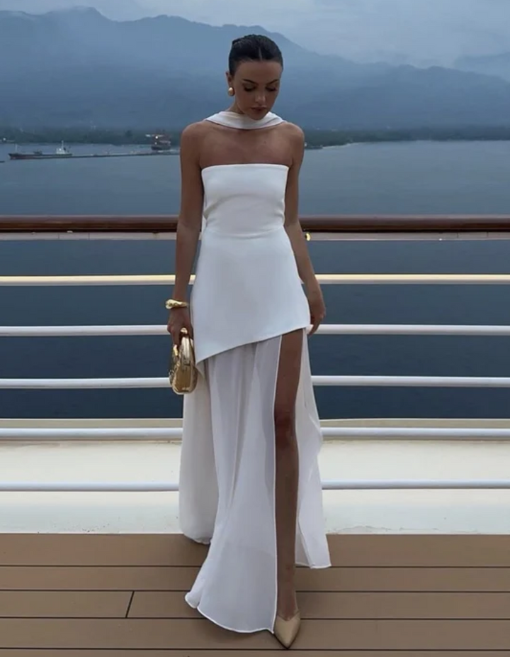 Aylin – Strapless chiffon maxi dress
