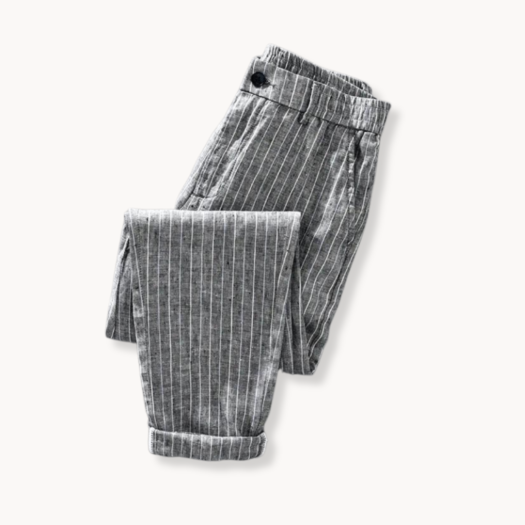 Sartorial Stripe Linen Trousers