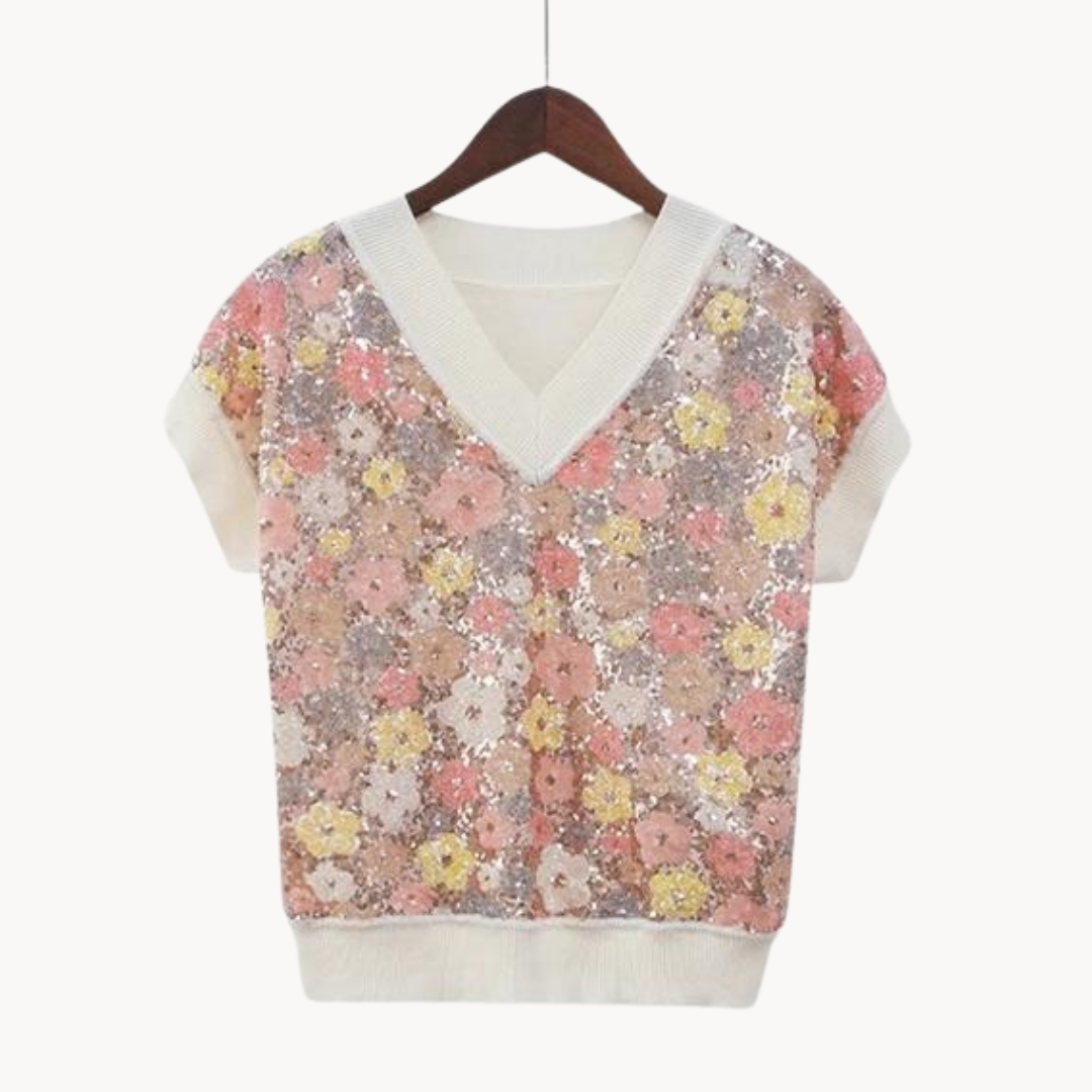 Dahlia Flower Knitted Sweater Vest