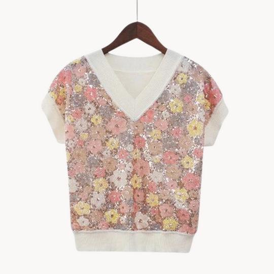 Dahlia Flower Knitted Sweater Vest