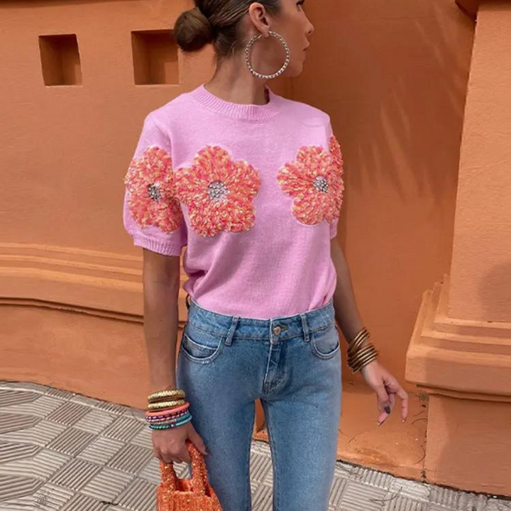 Mireille Flower Sweater Shirt