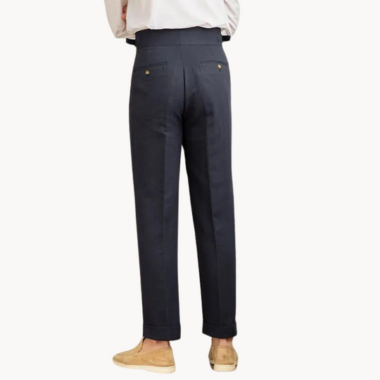 Vento Linen Cotton Pleated Trouser