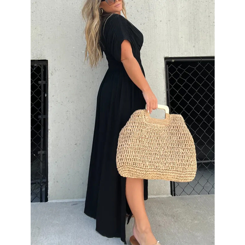 Gisella - V-neck Slit Maxi Dress