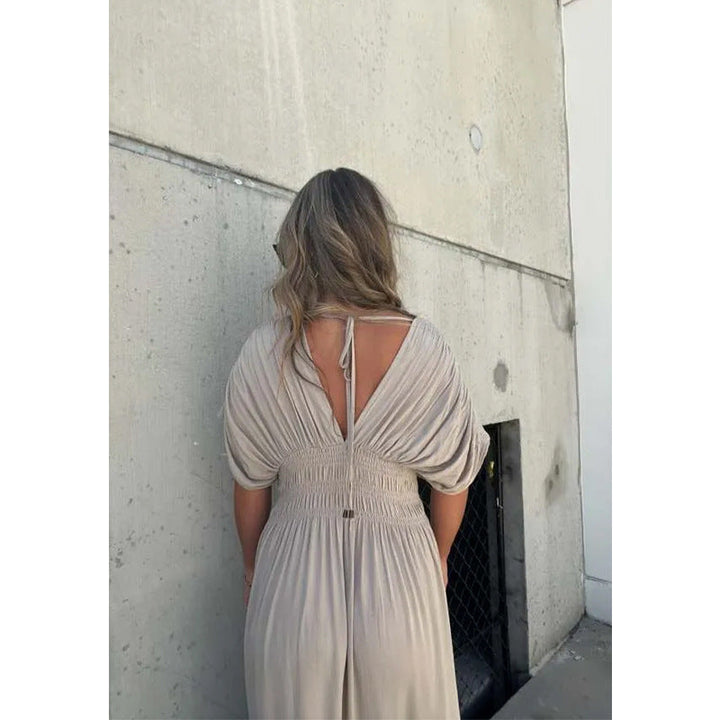 Gisella - V-neck Slit Maxi Dress