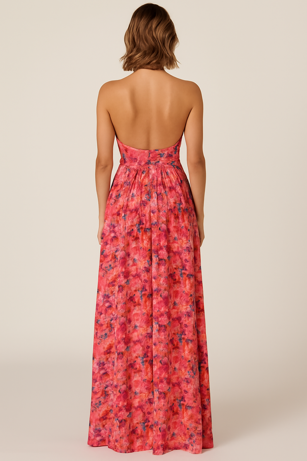 Luna | Floral Halterneck Maxi Dress