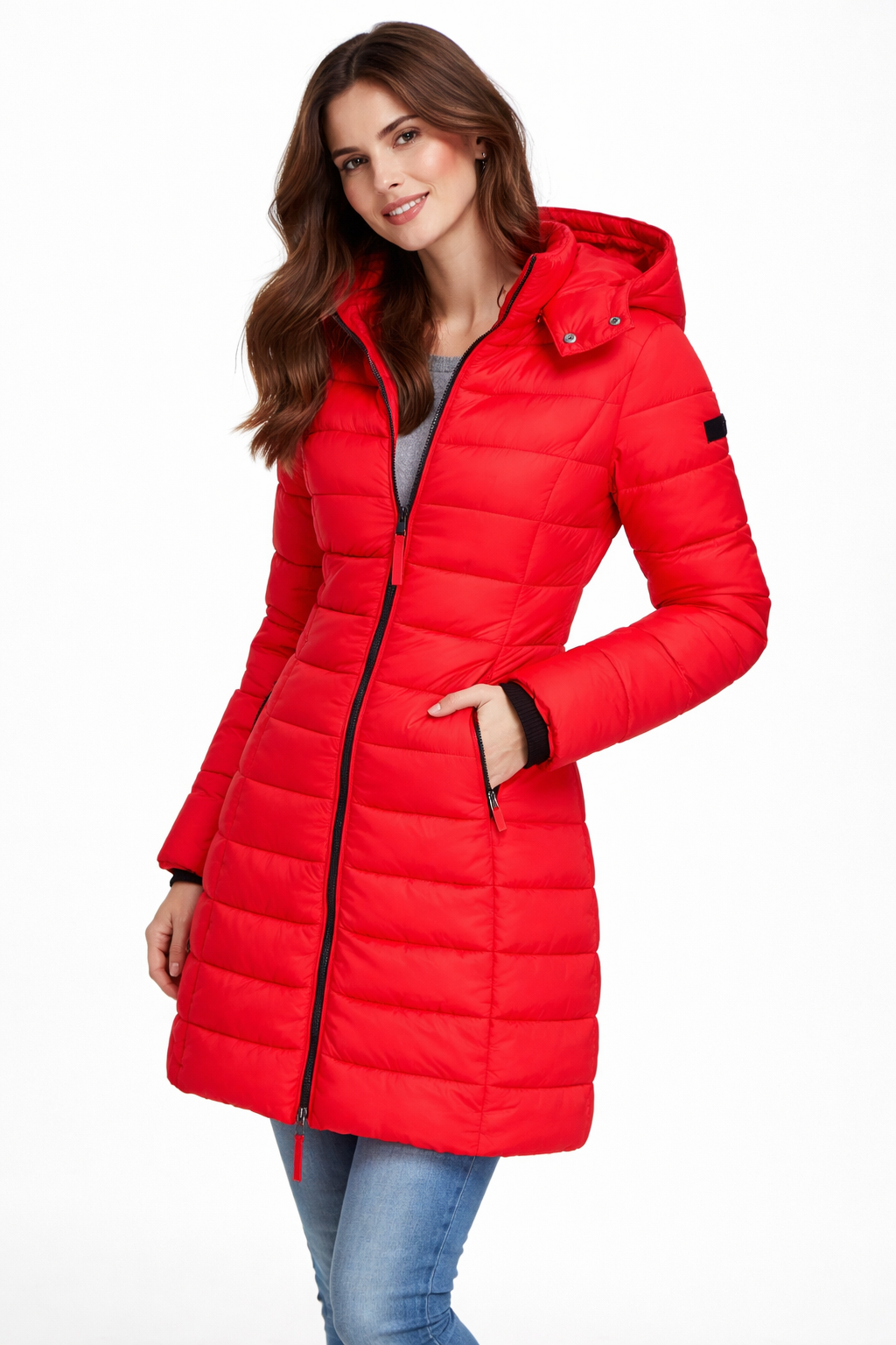 Elisa - Comfortable Hooded And Zippered Down Jacket